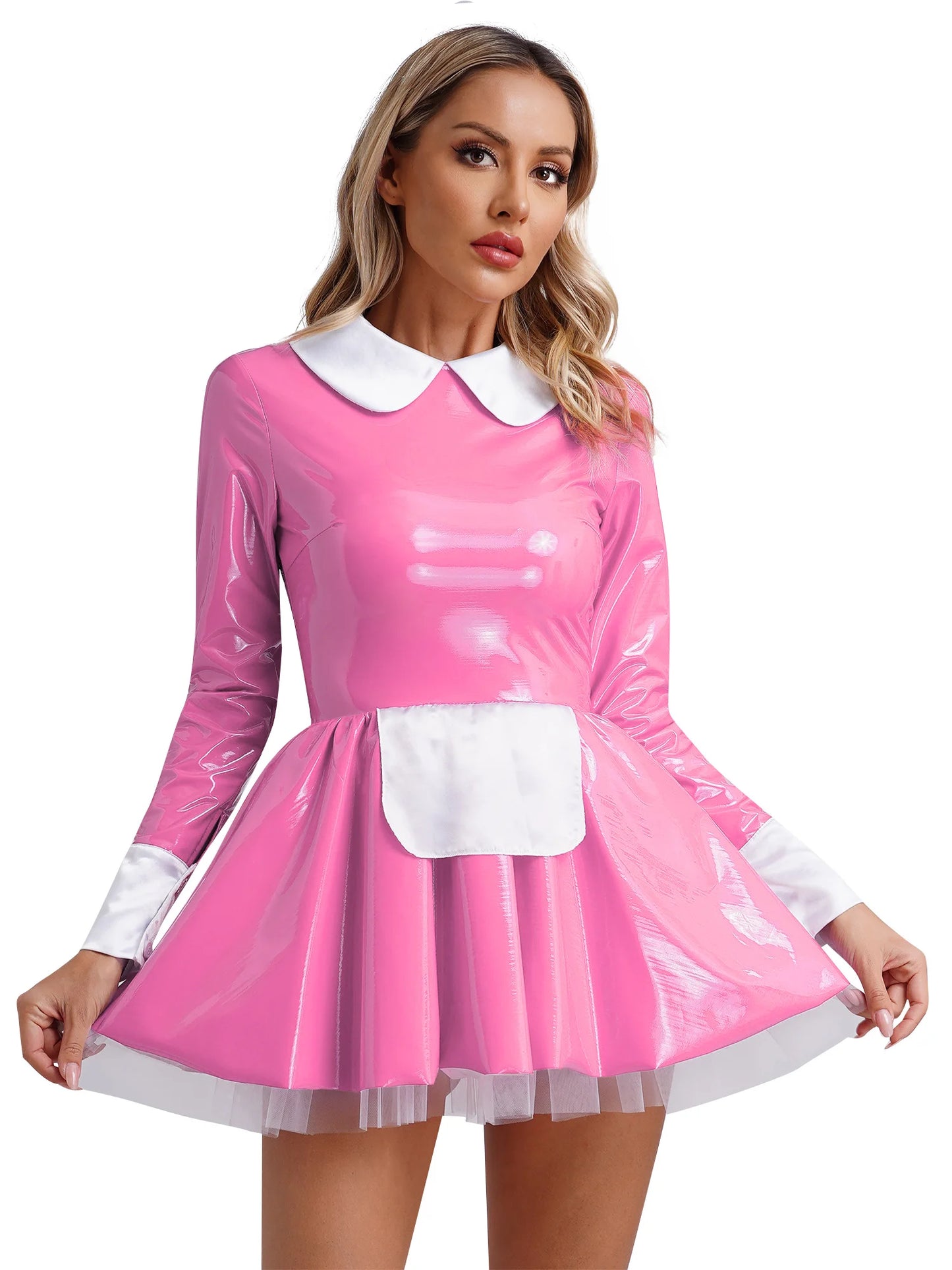 SHINY FRENCH MAID COSPLAY COSTUME