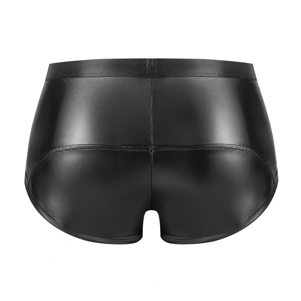 DOUBLE ZIP LEATHER BRIEFS