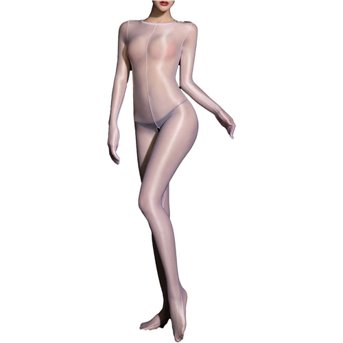 WOMEN'S GLOSSY SEE-THROUGH BODYSUIT