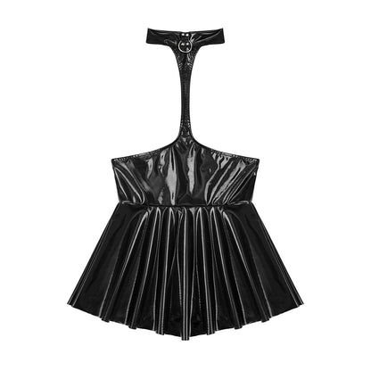 ENCHANTED COLLAR LEATHER DRESS